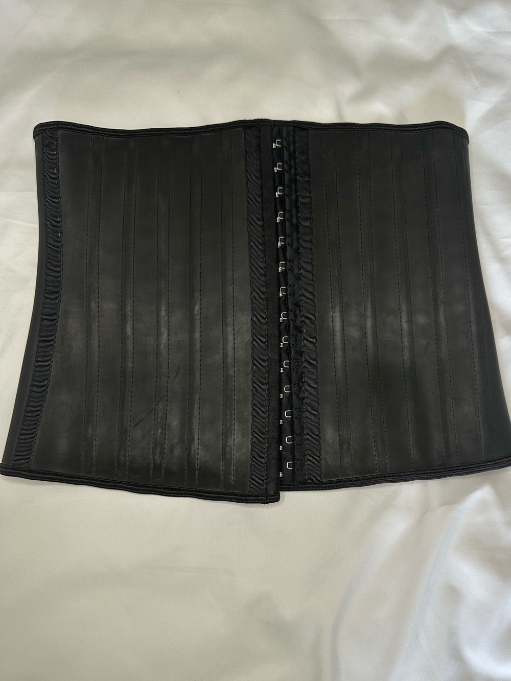 YIANNA Black Latex Waist Trainer Corset Shapewear Size M